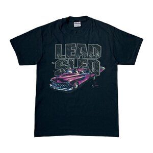 90s Vintage Lead Sled Car T-shirt Retro Hanes 50/50 Medium Wildside Los Angeles.